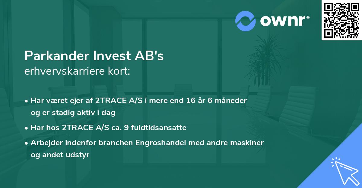 Parkander Invest AB's erhvervskarriere kort