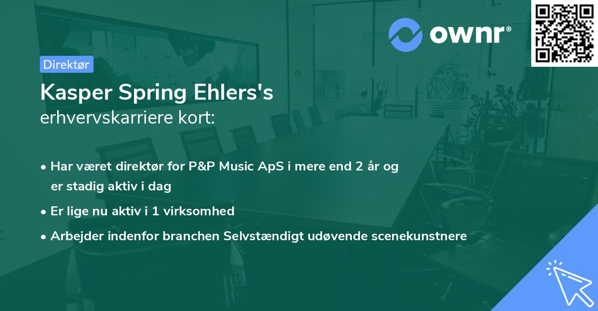 Kasper Spring Ehlers's erhvervskarriere kort