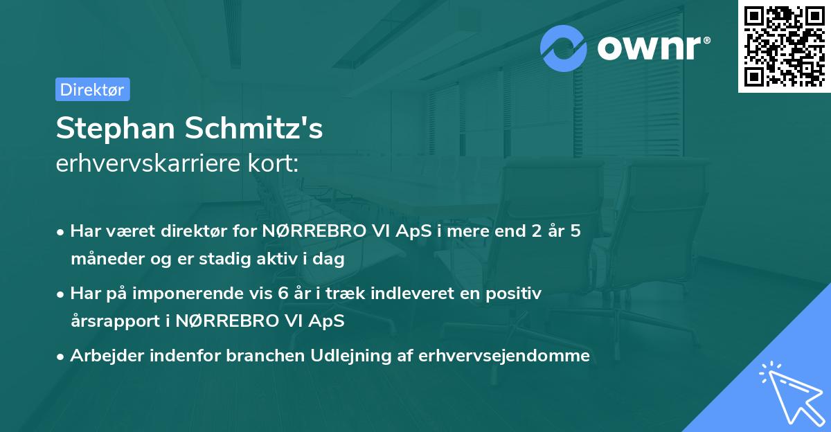 Stephan Schmitz's erhvervskarriere kort
