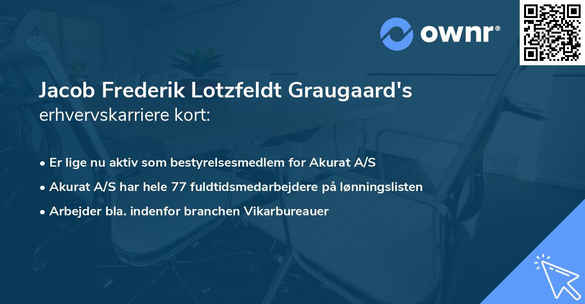 Jacob Frederik Lotzfeldt Graugaard's erhvervskarriere kort