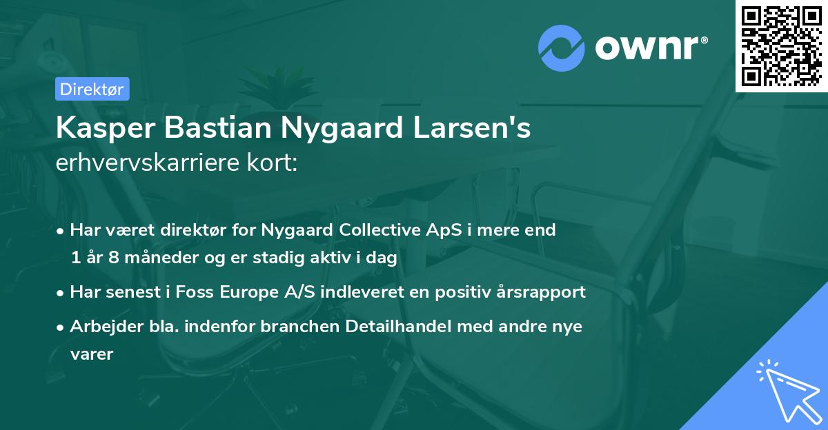 Kasper Bastian Nygaard Larsen's erhvervskarriere kort