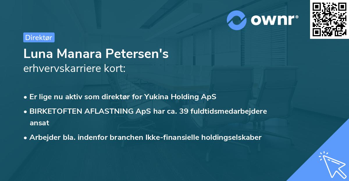 Luna Manara Petersen's erhvervskarriere kort