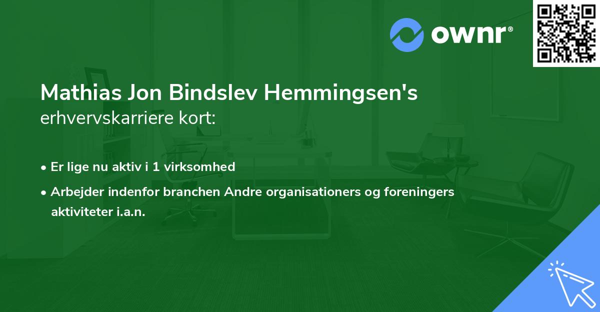 Mathias Jon Bindslev Hemmingsen's erhvervskarriere kort