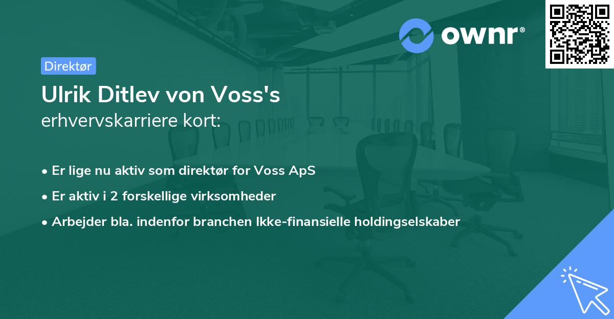 Ulrik Ditlev von Voss's erhvervskarriere kort