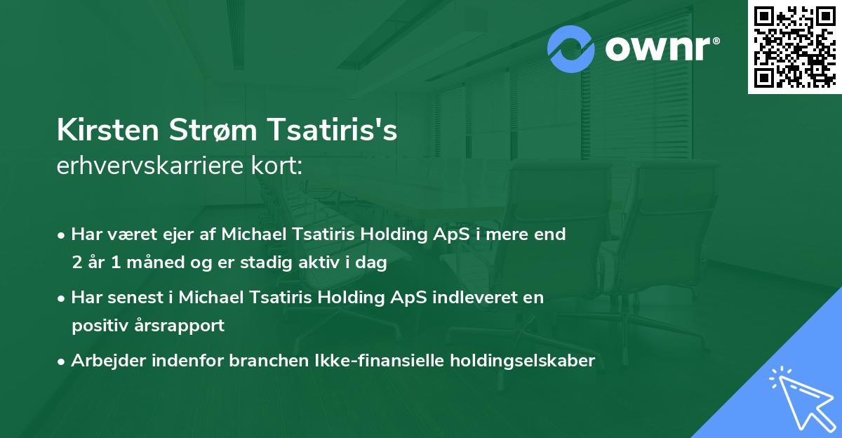 Kirsten Strøm Tsatiris's erhvervskarriere kort