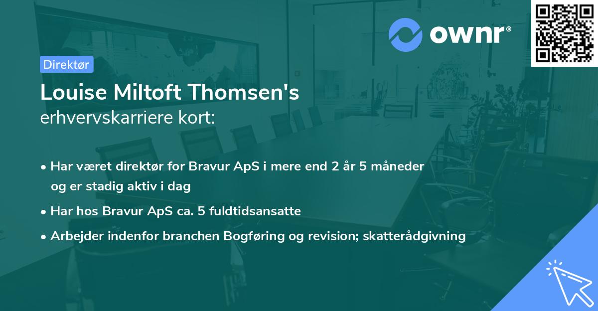 Louise Miltoft Thomsen's erhvervskarriere kort
