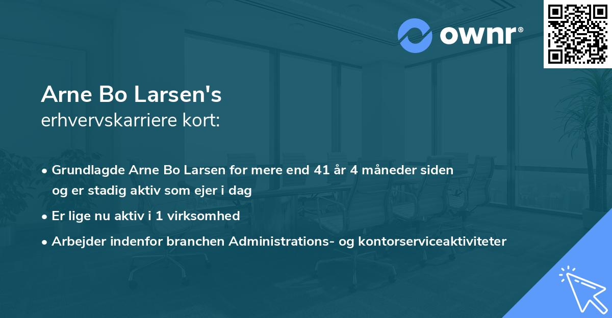 Arne Bo Larsen's erhvervskarriere kort