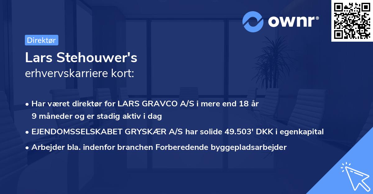 Lars Stehouwer's erhvervskarriere kort