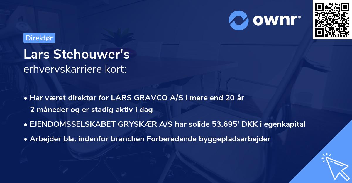 Lars Stehouwer's erhvervskarriere kort