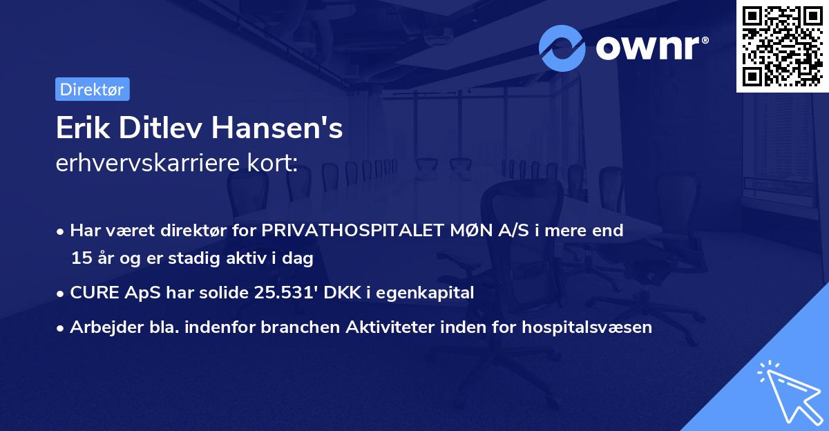 Erik Ditlev Hansen's erhvervskarriere kort