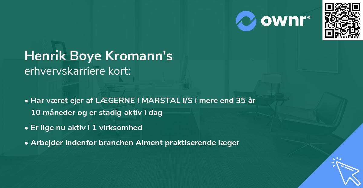 Henrik Boye Kromann's erhvervskarriere kort