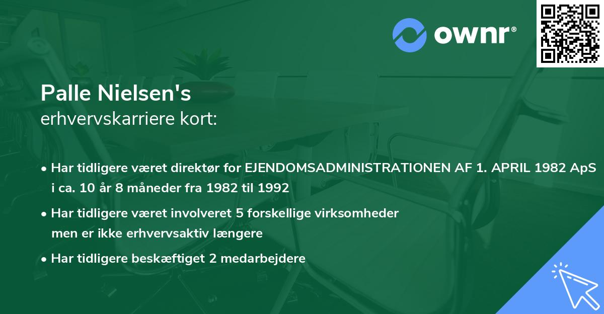 Palle Nielsen's erhvervskarriere kort