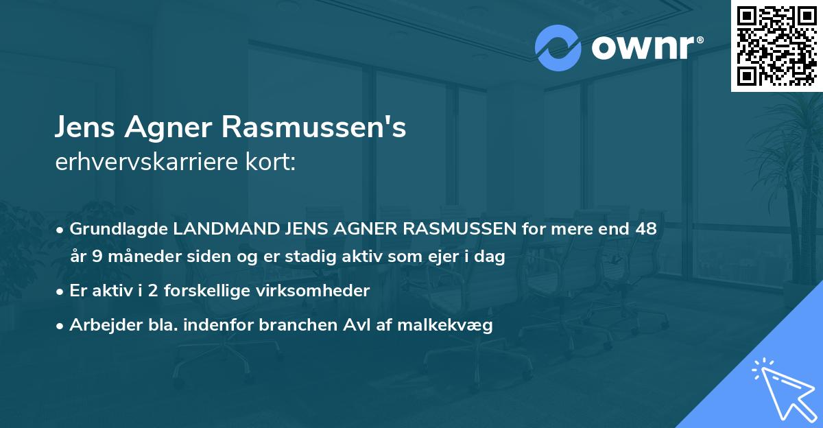 Jens Agner Rasmussen's erhvervskarriere kort