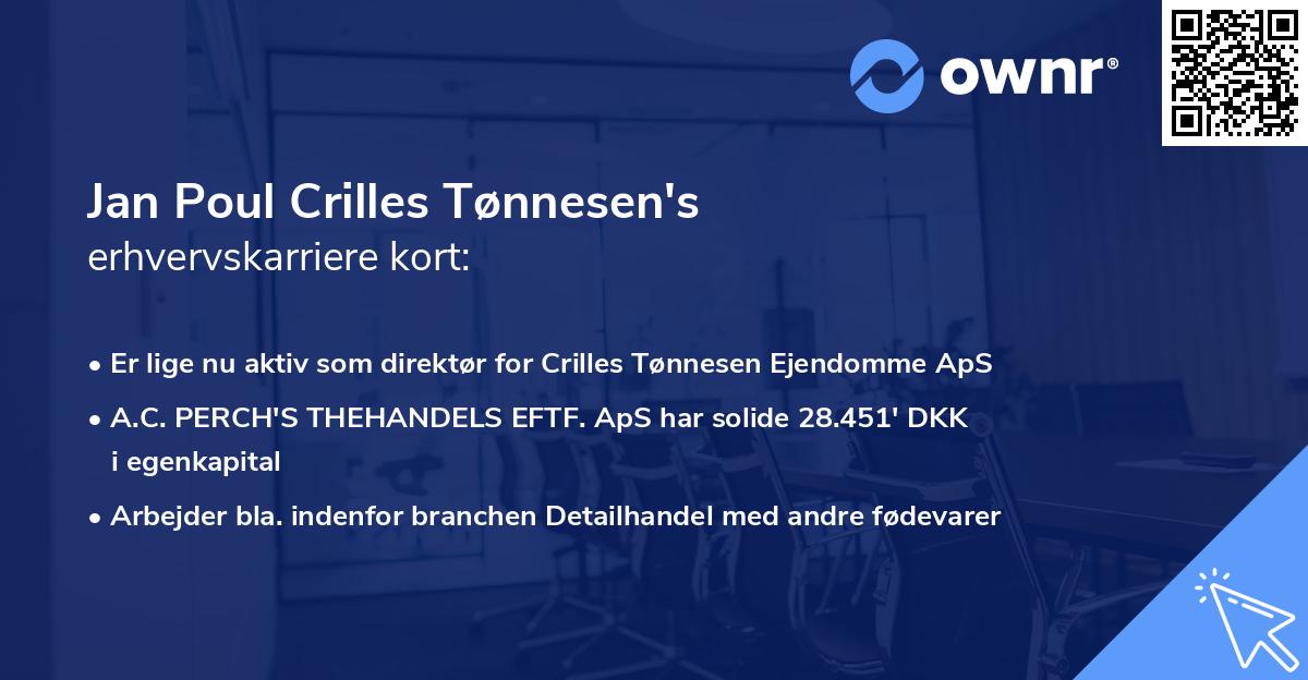 Jan Poul Crilles Tønnesen's erhvervskarriere kort