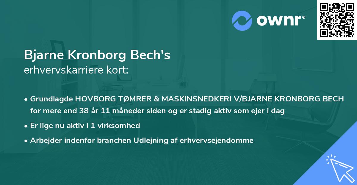 Bjarne Kronborg Bech's erhvervskarriere kort