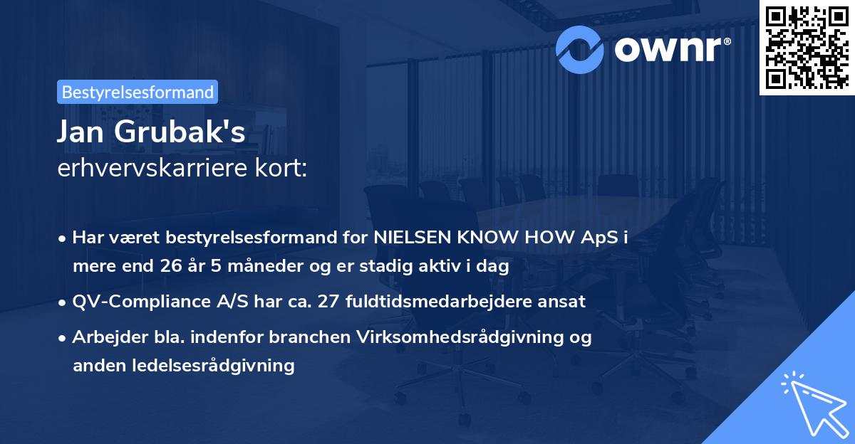Jan Grubak's erhvervskarriere kort