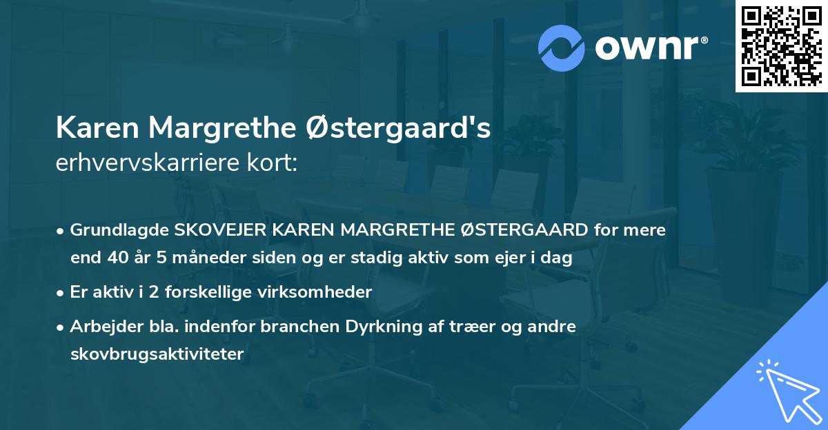 Karen Margrethe Østergaard's erhvervskarriere kort