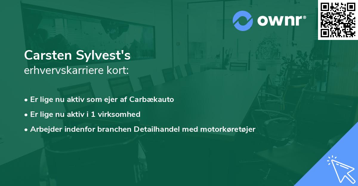 Carsten Sylvest's erhvervskarriere kort