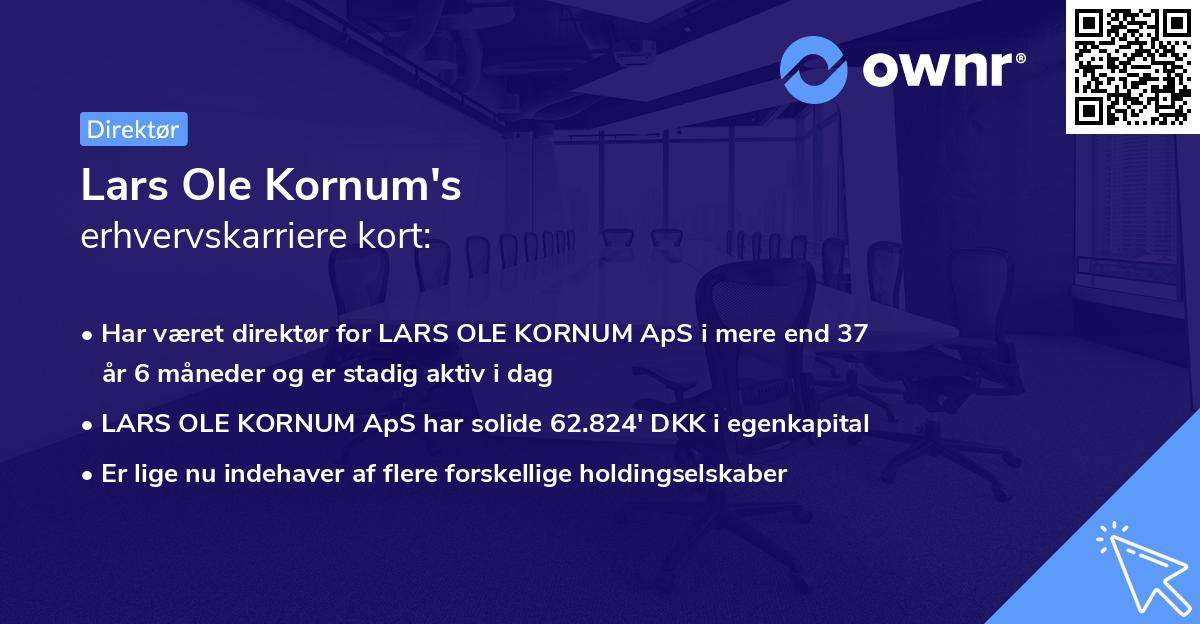 Lars Ole Kornum's erhvervskarriere kort