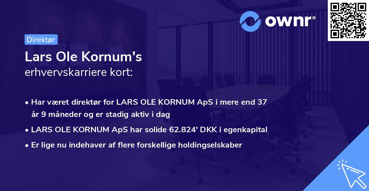 Lars Ole Kornum's erhvervskarriere kort