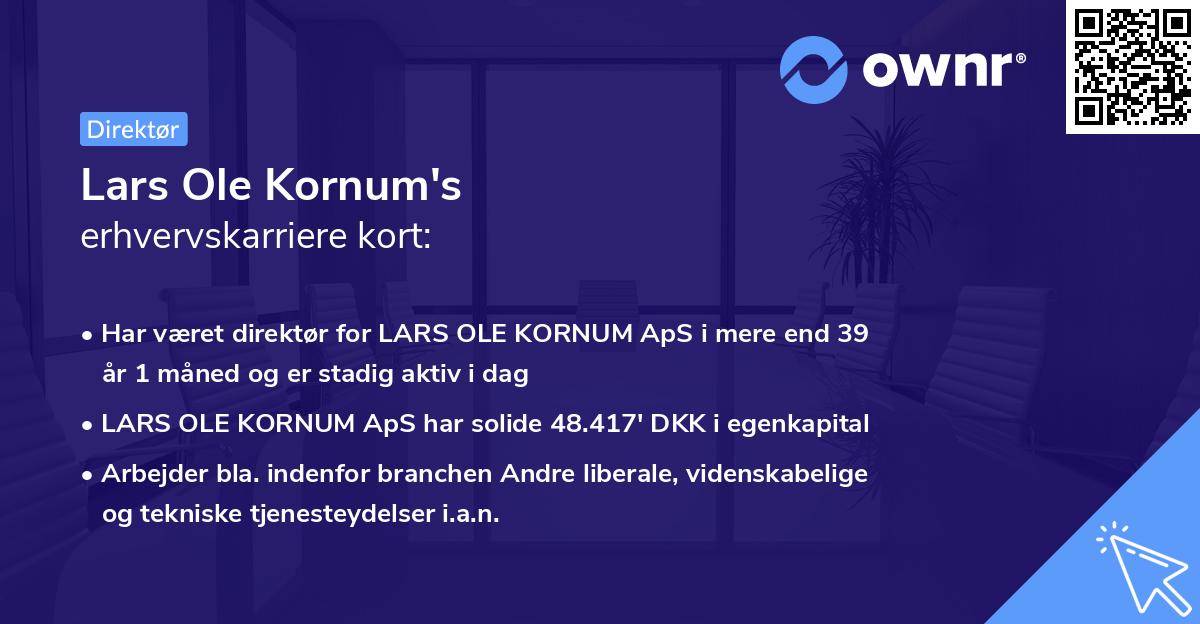 Lars Ole Kornum's erhvervskarriere kort