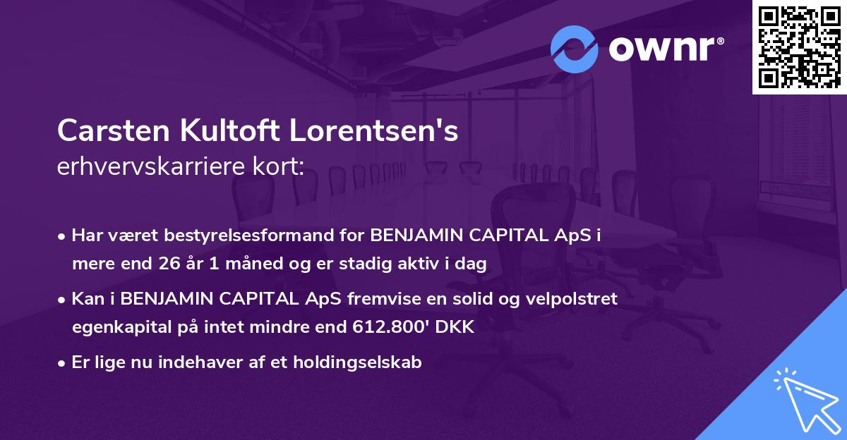 Carsten Kultoft Lorentsen's erhvervskarriere kort