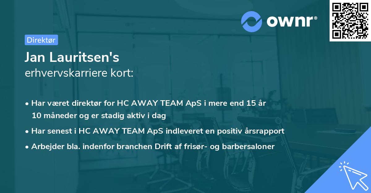 Jan Lauritsen's erhvervskarriere kort