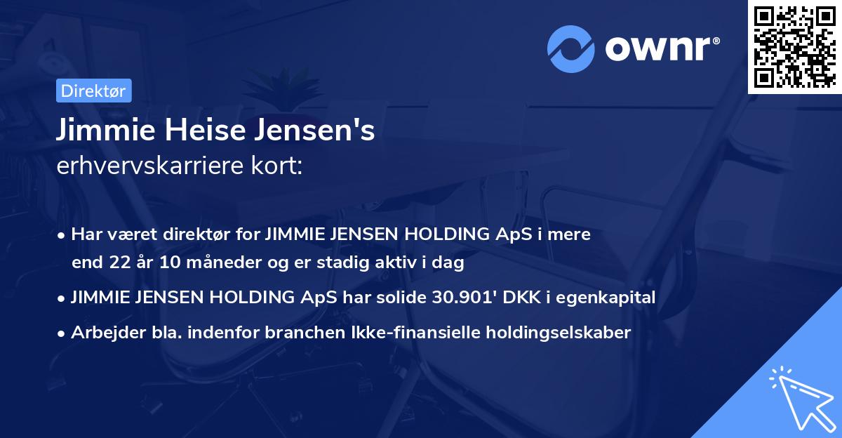 Jimmie Heise Jensen's erhvervskarriere kort