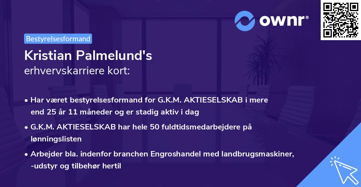 Kristian Palmelund's erhvervskarriere kort