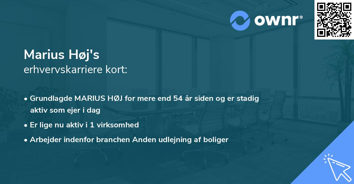 Marius Høj's erhvervskarriere kort
