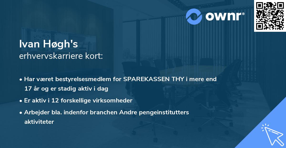 Ivan Høgh's erhvervskarriere kort