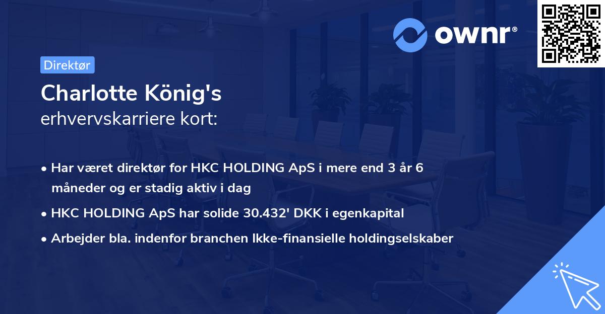 Charlotte König's erhvervskarriere kort