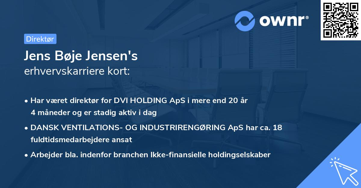 Jens Bøje Jensen's erhvervskarriere kort