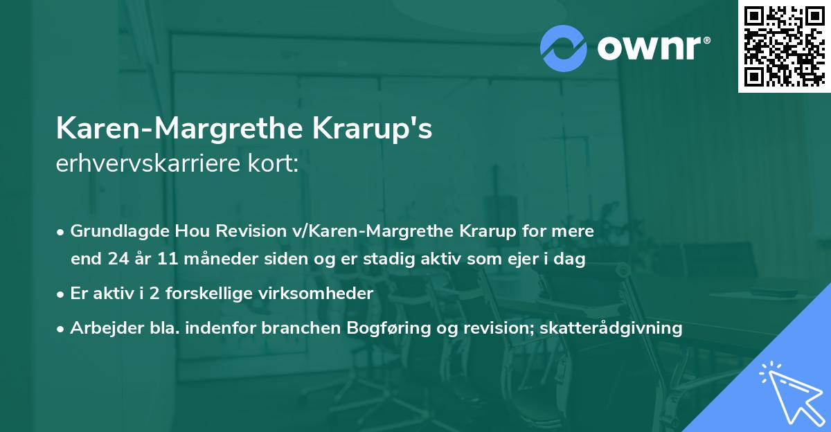 Karen-Margrethe Krarup's erhvervskarriere kort