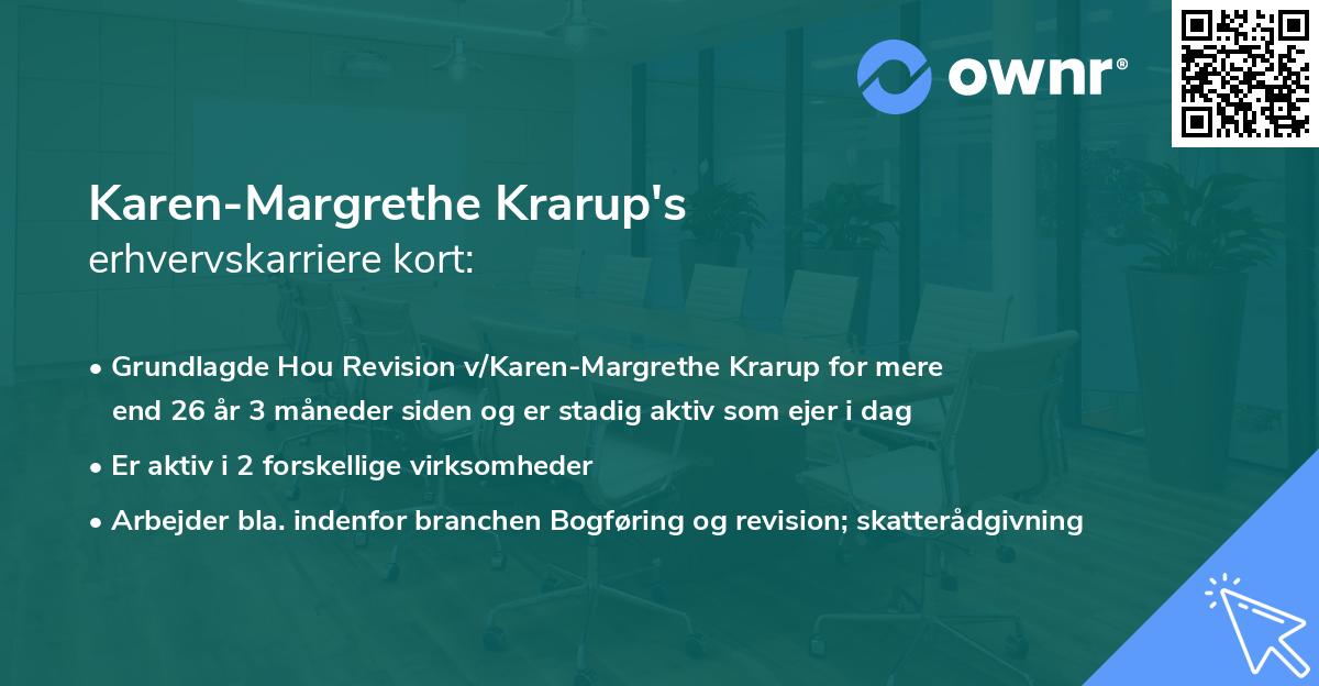 Karen-Margrethe Krarup's erhvervskarriere kort
