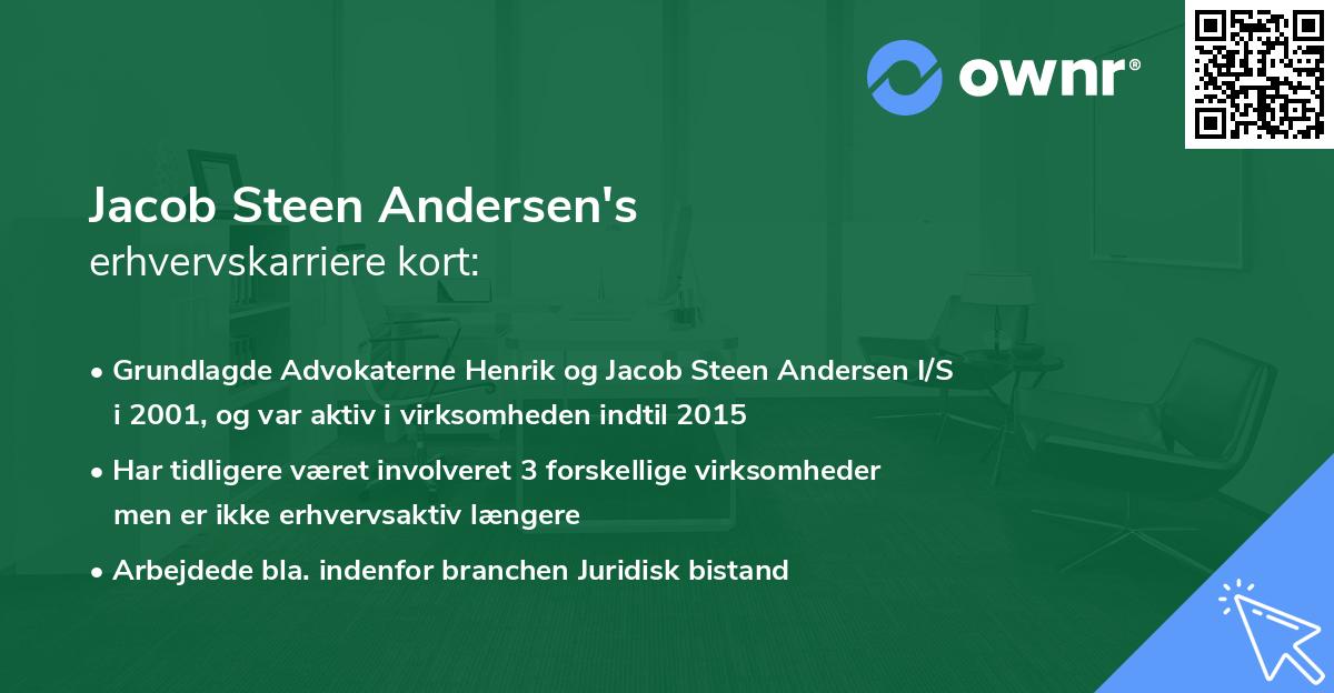 Jacob Steen Andersen's erhvervskarriere kort