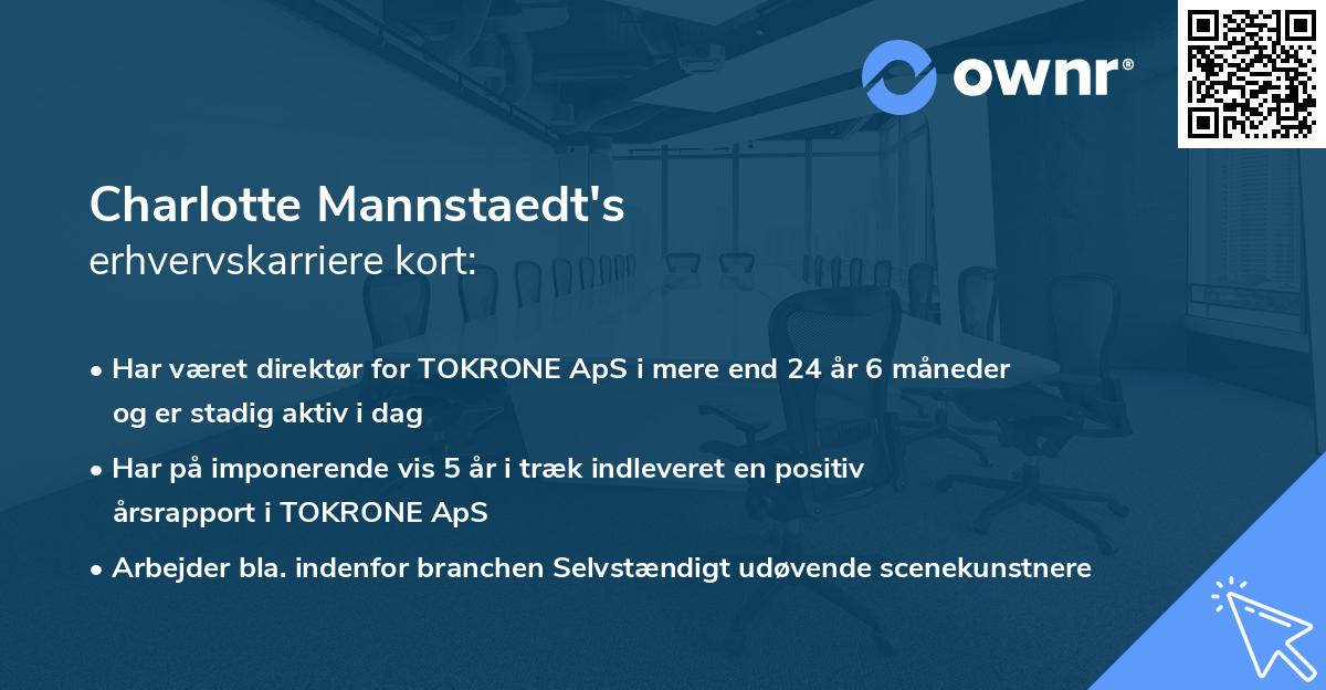 Charlotte Mannstaedt's erhvervskarriere kort