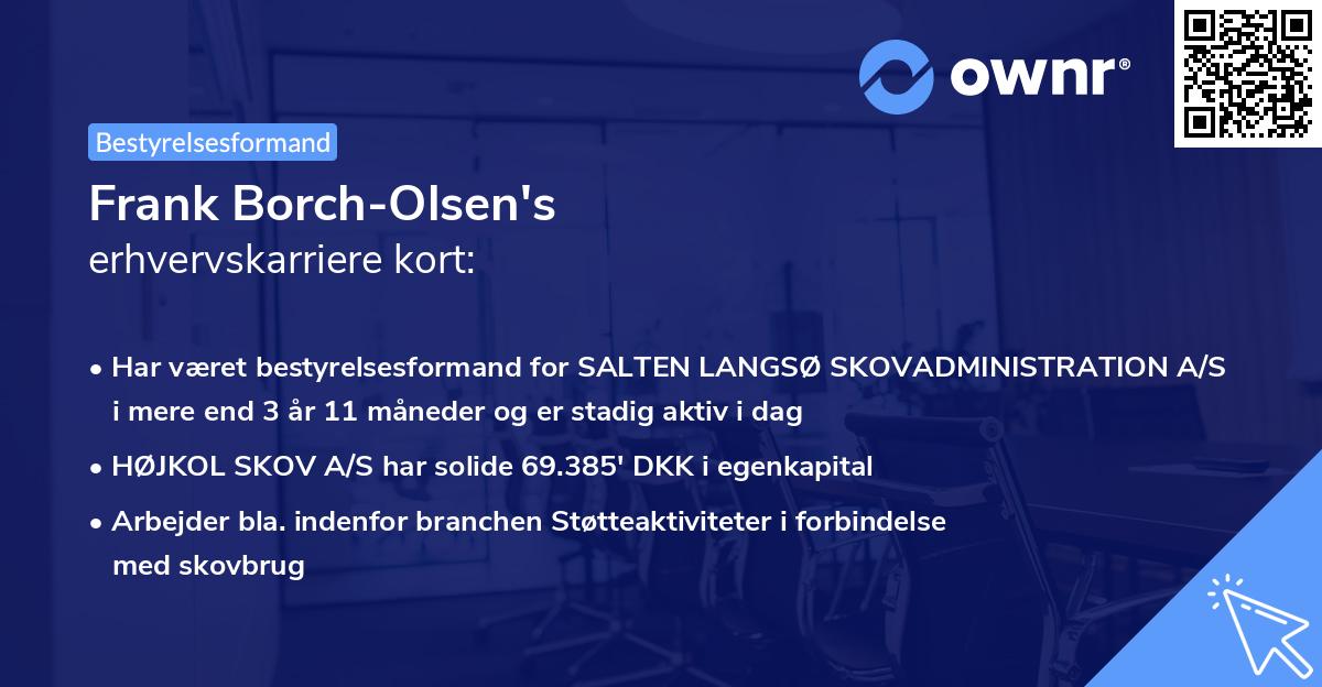 Frank Borch-Olsen's erhvervskarriere kort