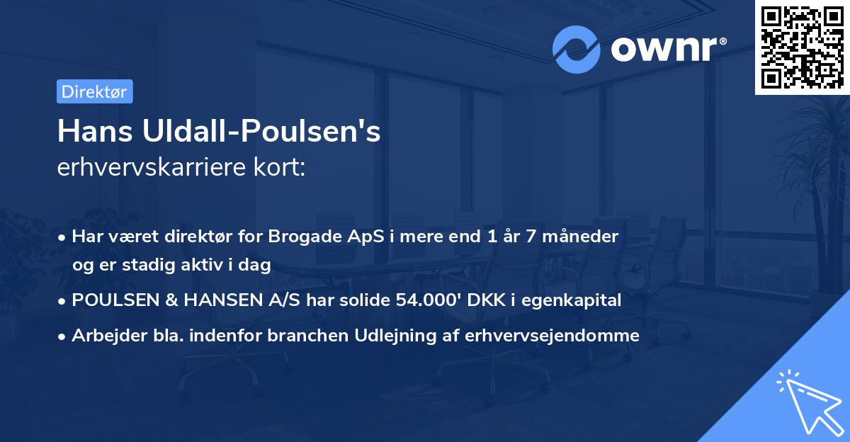Hans Uldall-Poulsen's erhvervskarriere kort