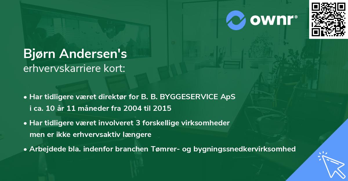 Bjørn Andersen's erhvervskarriere kort