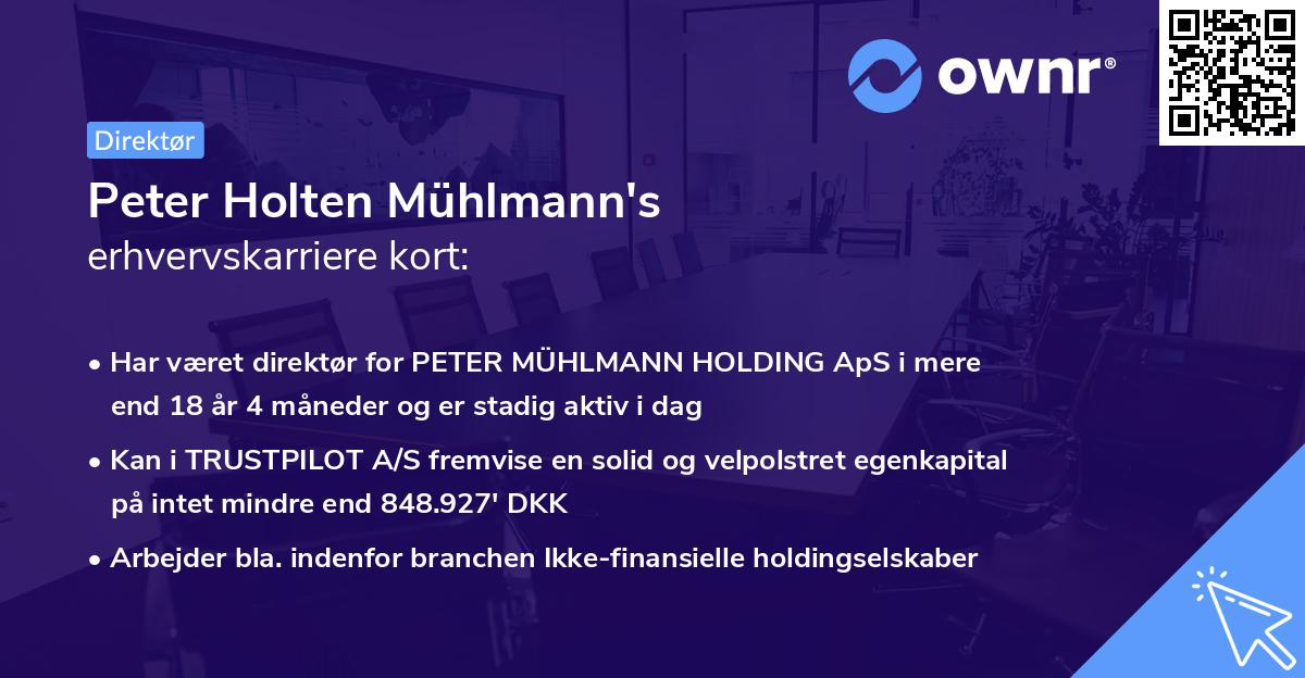 Peter Holten Mühlmann's erhvervskarriere kort