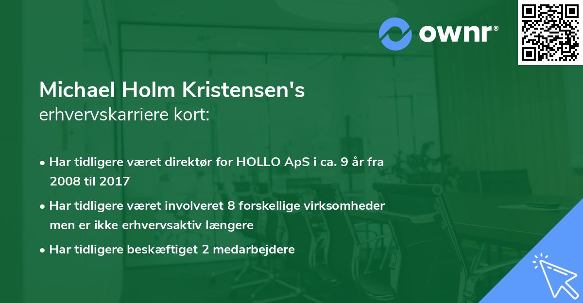 Michael Holm Kristensen's erhvervskarriere kort