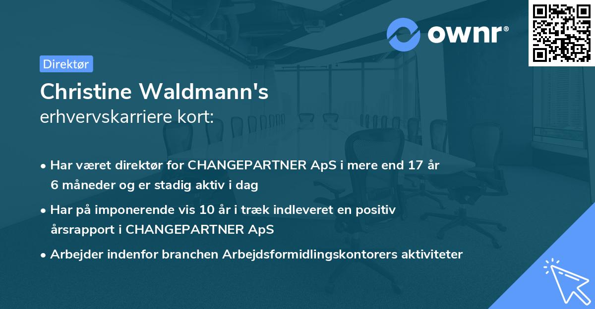 Christine Waldmann's erhvervskarriere kort