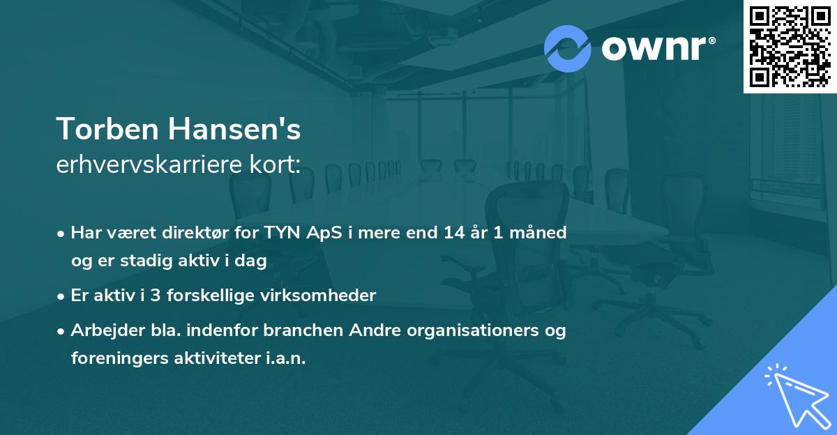 Torben Hansen's erhvervskarriere kort