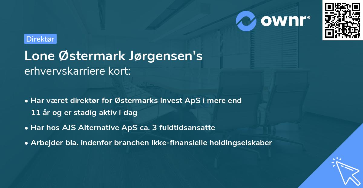 Lone Østermark Jørgensen's erhvervskarriere kort