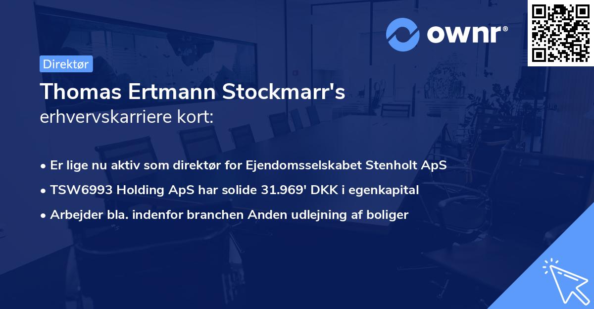Thomas Ertmann Stockmarr's erhvervskarriere kort
