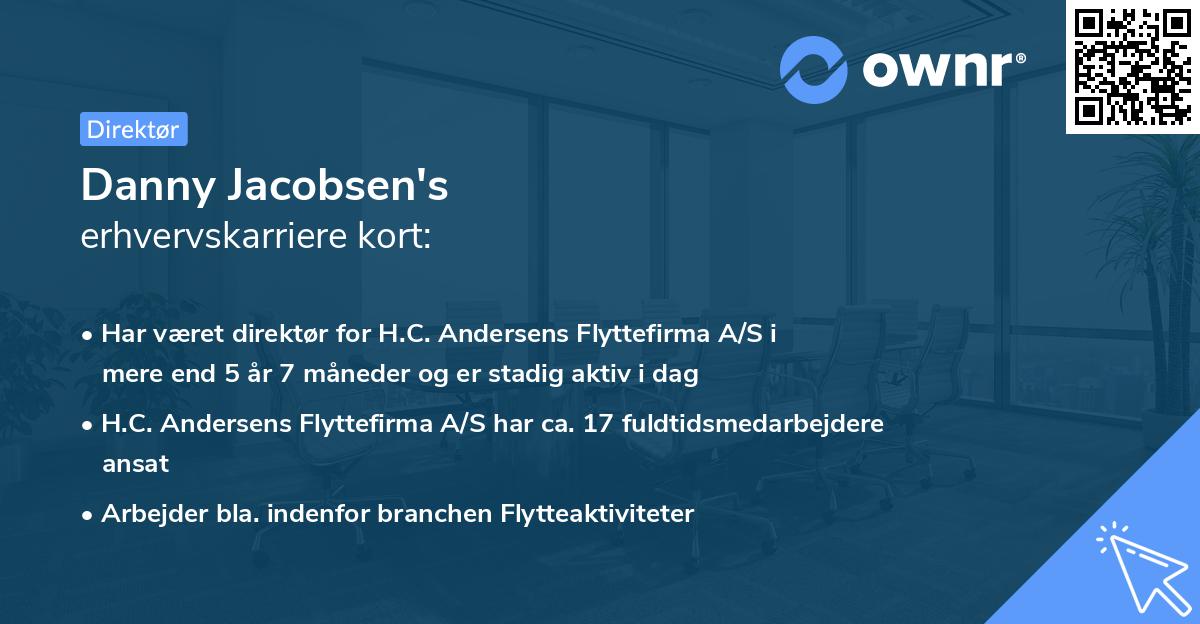 Danny Jacobsen's erhvervskarriere kort