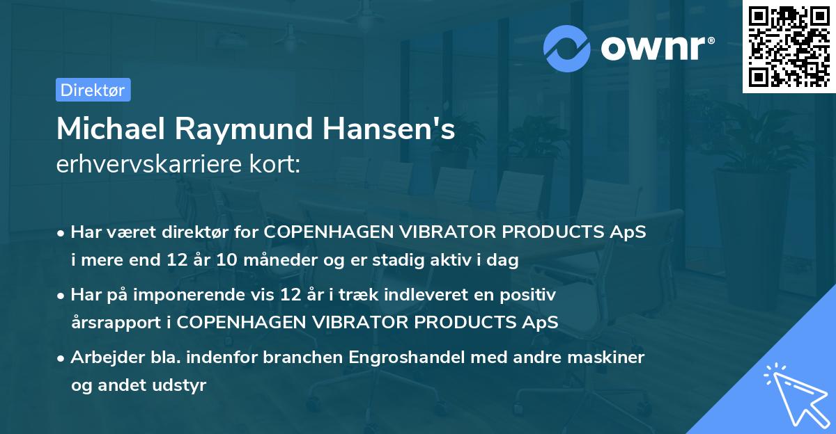 Michael Raymund Hansen's erhvervskarriere kort