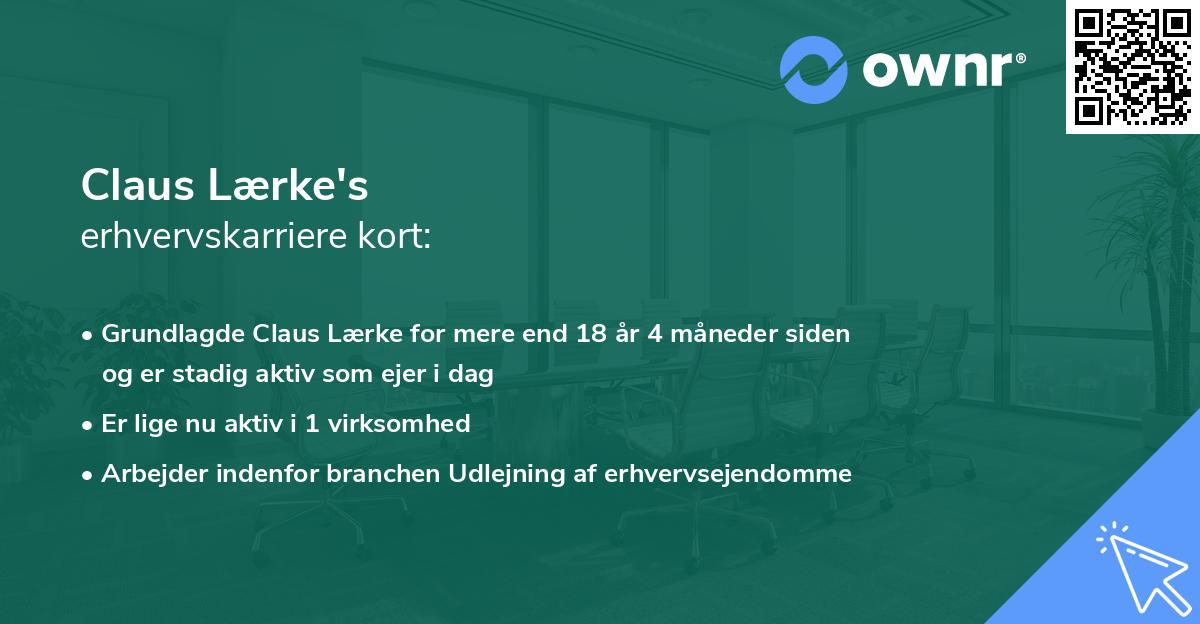 Claus Lærke's erhvervskarriere kort