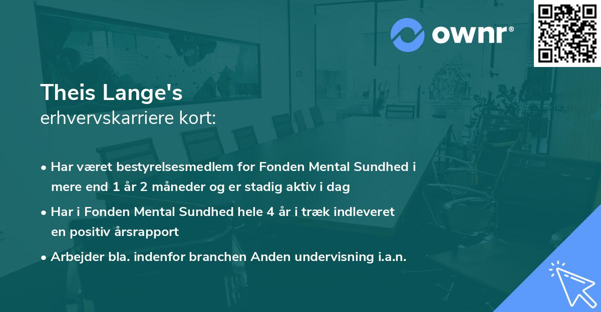 Theis Lange's erhvervskarriere kort